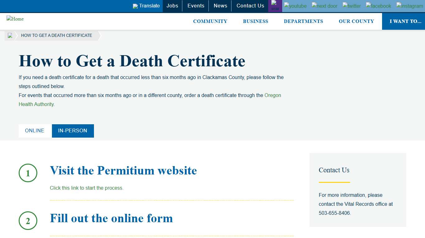 How to Get a Death Certificate Clackamas County